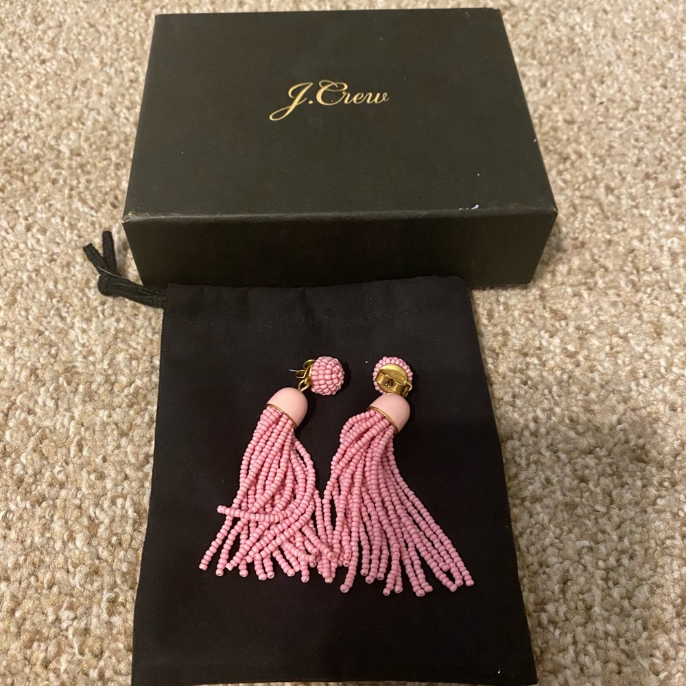 Jcrew retail pink bead earrings